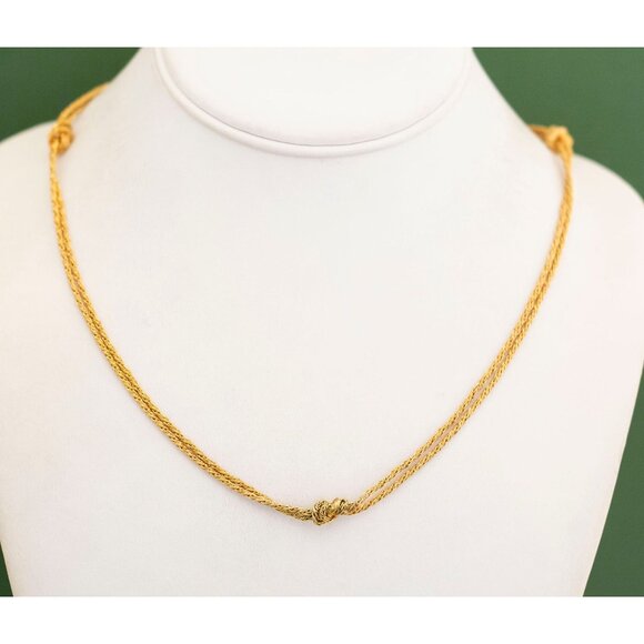 Vintage Tied Fashionable Gold Tone Necklace 32 inch by Avon - W10 - Picture 2 of 3